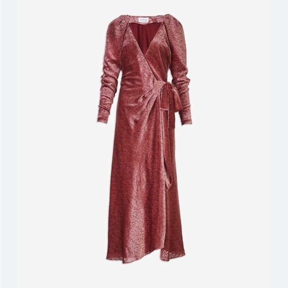 Tanya Taylor Laureen Velvet Wrap Dress - Picture 2 of 10